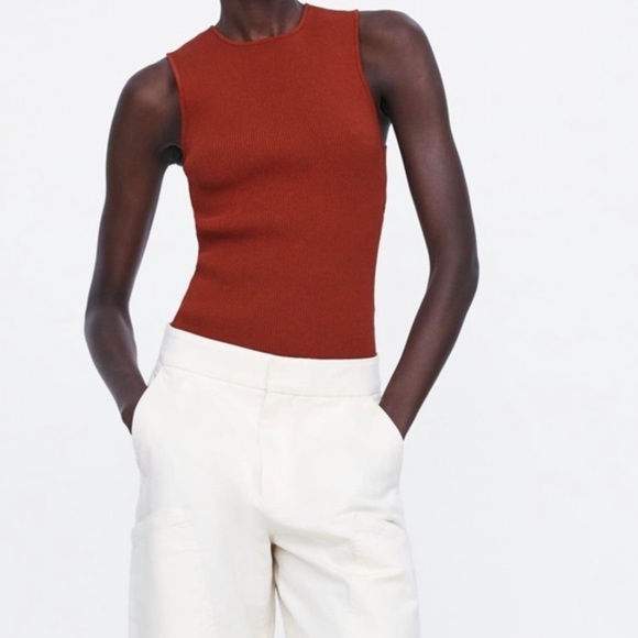 ZARA Ribbed Open Back Tank - Picture 2 of 5